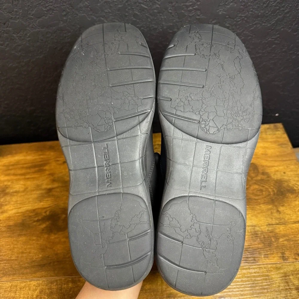 Merrell World Legend 2 J94005 Black Leather Slip On‎ Loafers Mens 12